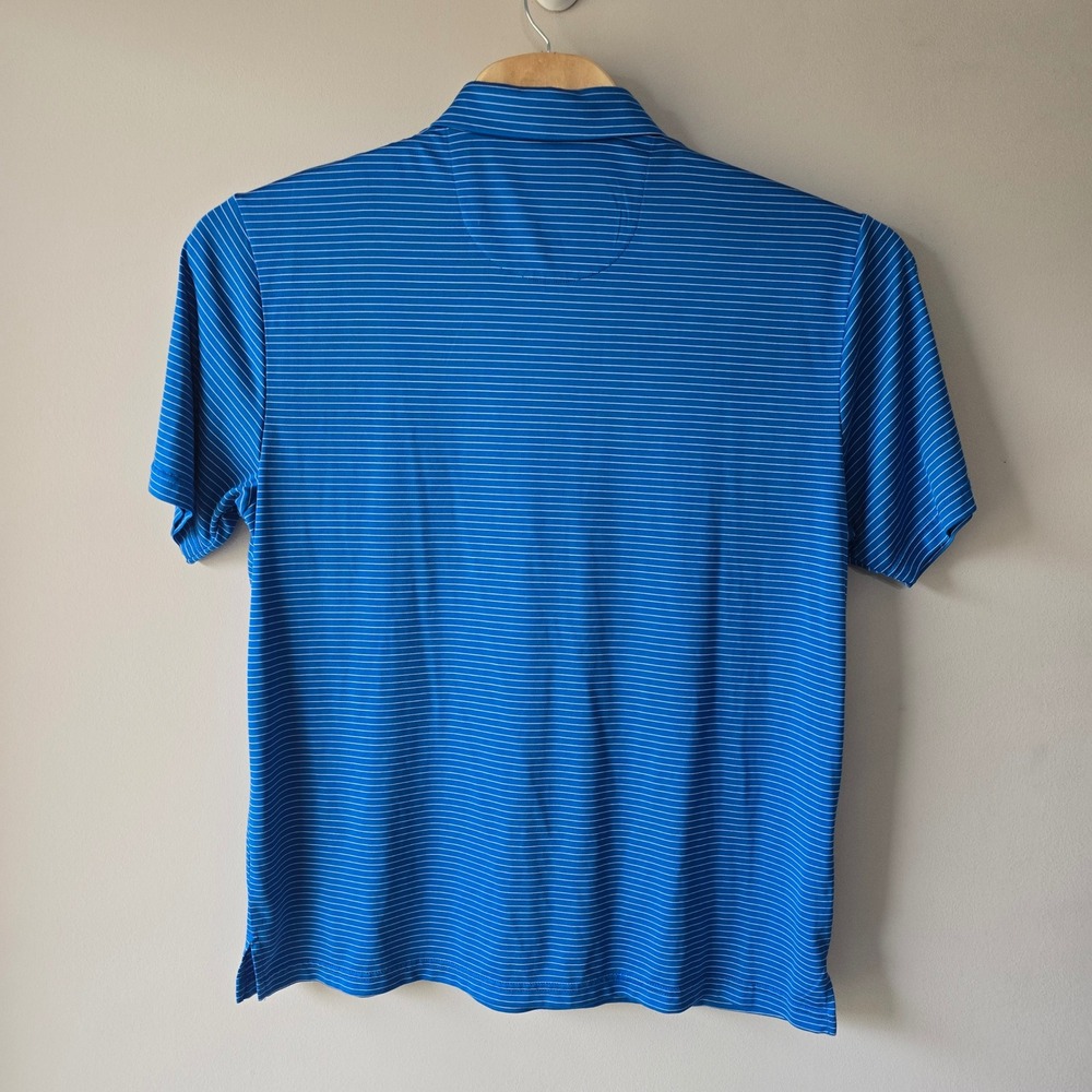 Jack Nicklaus Mens Polo Shirt Blue White Stripe Golf Performance XL TG EG - Picture 3 of 9